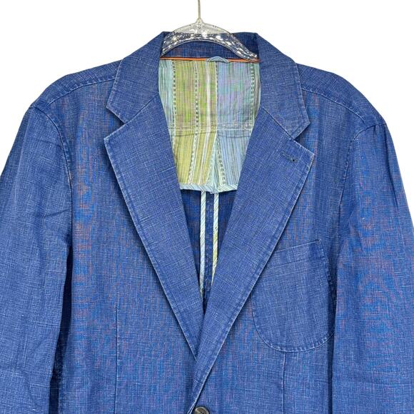 The Territory Ahead Linen Beachcomber Blazer L Mens NEW Sport Coat Blue Jacket - Picture 4 of 12